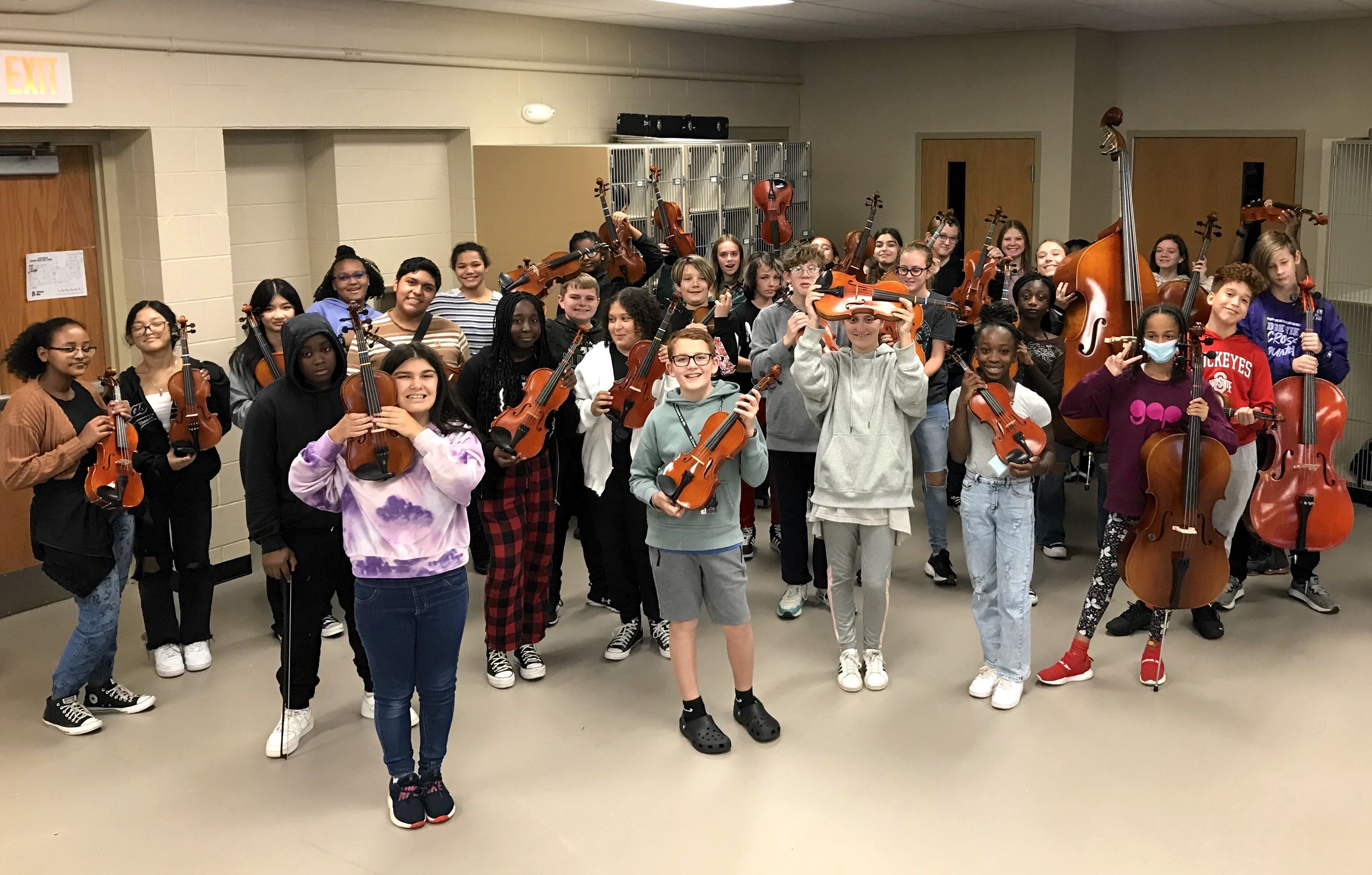 Ridgeview STEM Junior High 7th grade orchestra students